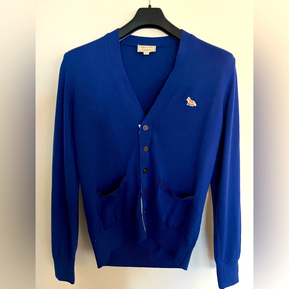 Mason Kitsuné men’s cobalt button front cardigan